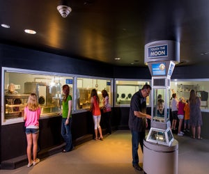 Families learn about the Apollo 11 lunar landing./Photo courtesy of Space Center Houston.