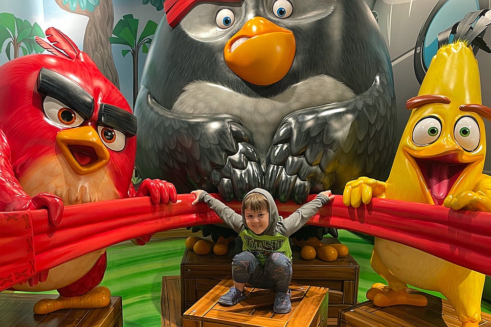 Golf with Red, Bomb, Chuck, and the Pigs at Angry Birds Mini Golf, located inside American Dream Mall. Photo by Gina Massaro