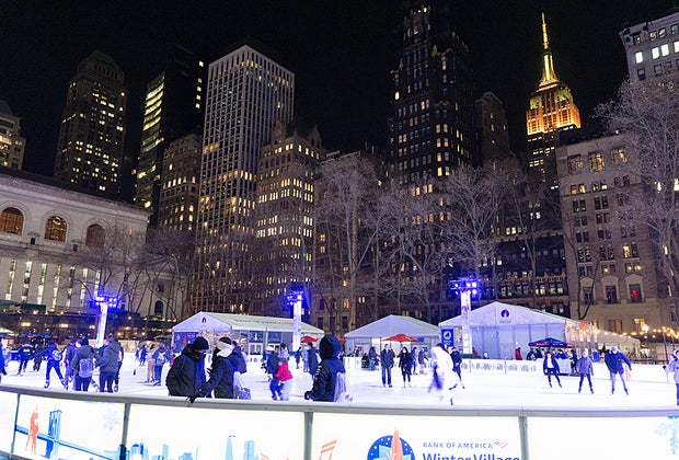 Free things to do in NYC: Bryant Park's Bank of America Winter Village ice rink