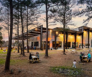 Families enjoying a night out. Photo courtesy of Paradigm Brewing in Tomball