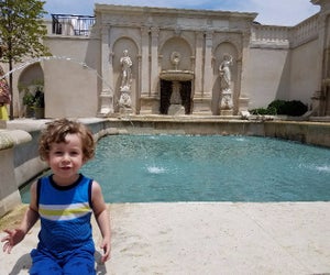 Sitting by the fountains at Longwood Gardens.
