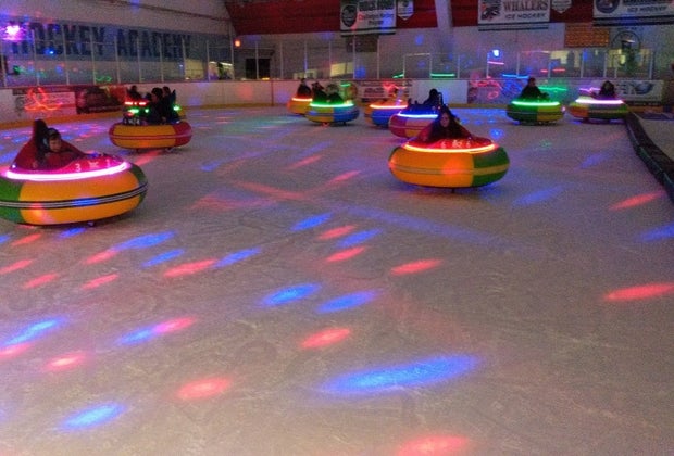 The lights go out during dico ice bumper car sessions