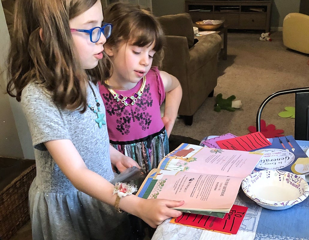 An illustrated Haggadah encourages kids to read the story of Passover and the Passover Seder. Photo by Melanie Preis