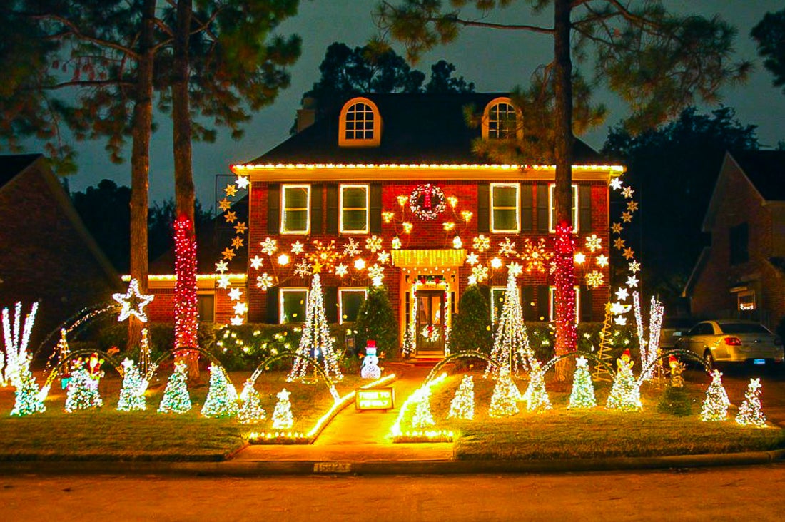 Beautiful neighborhood Christmas lights are all around Houston. Photo courtesy of the Franck's Christmas Light Show 
