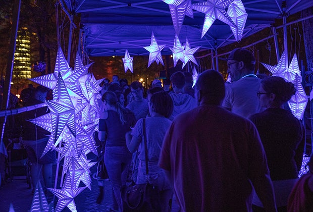 Image of WaterFire Providence at holidays