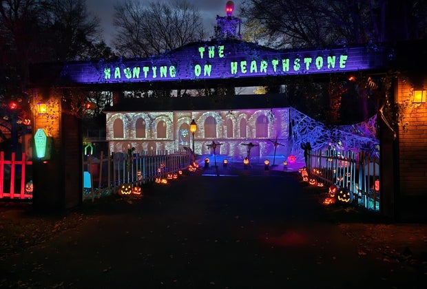 Image of Halloween decorations - best neighborhoods in Connecticut