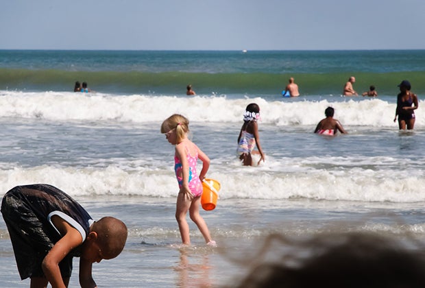 Atlantic City beach is five miles of sandy seafront