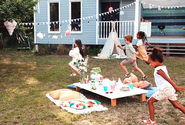 Set up tents and treats outdoors for parties when the weather is nice.