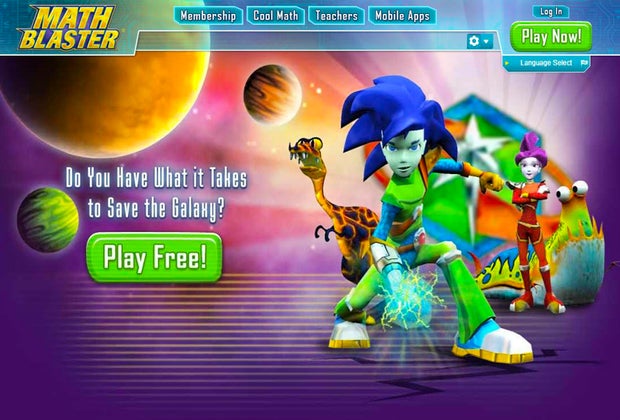 Math Blaster is a fun math website for kids