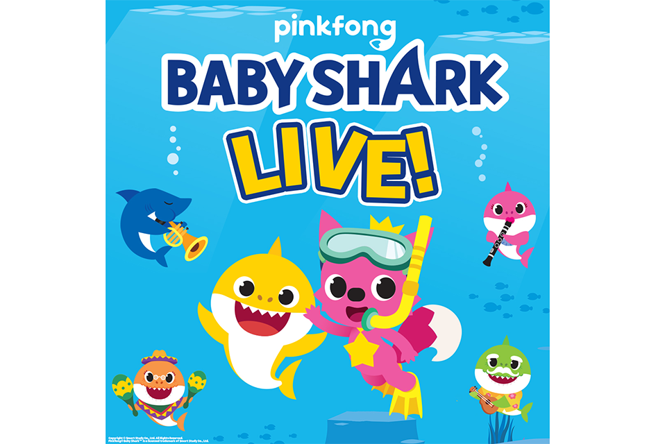 Baby Shark Live! Tour Hits the Stage This Fall  Join the Baby Shark gang at its first live show, opening in October. Image courtesy of Pinkfong