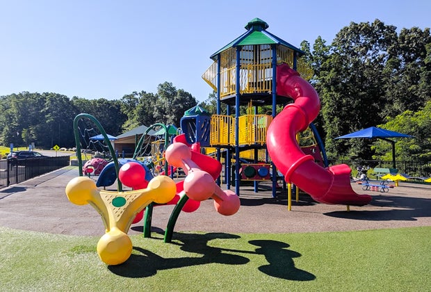 Image of equipment with slides - top Connecticut playgrounds