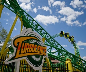 Enjoy a thrilling ride on the twisty Turbulence roller coaster at Adventureland in Farmingdale. Photo courtesy of the amusement park