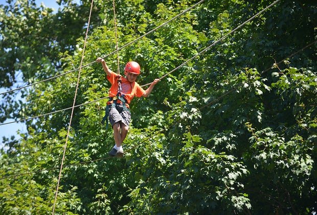 Climb the obatacle course at Alley Pond Park in Queens