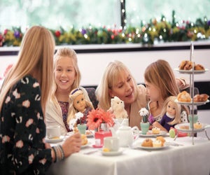 Enjoy a traditional holiday tea service at the American Girl store. Photo courtesy of American Girl