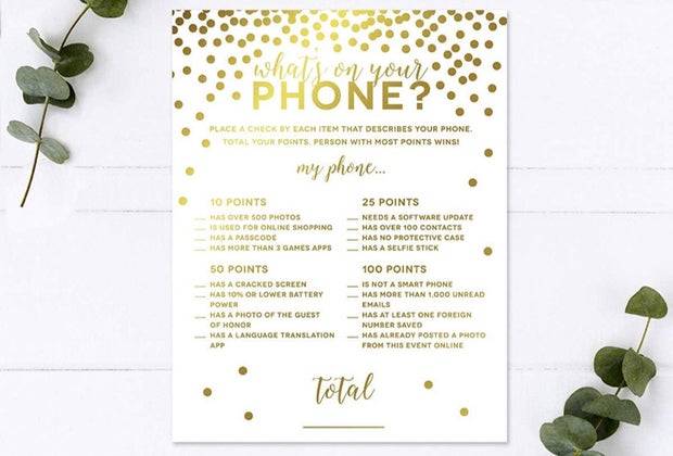 What's on Your Phone? is a fun Baby Shower Game