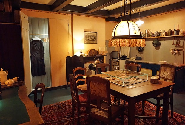 Anne Frank The Exhibition: The remade kitchen in The Annex