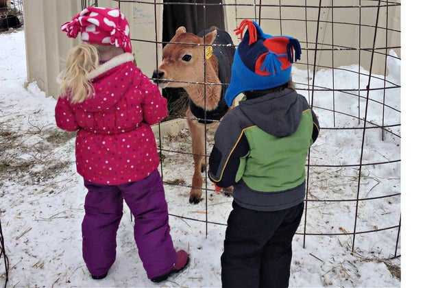 Image of kids with farm animals - Winter Day Trips from Boston