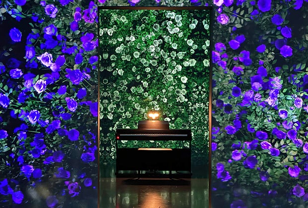 Arte Museum: Room filled with flower projections. 