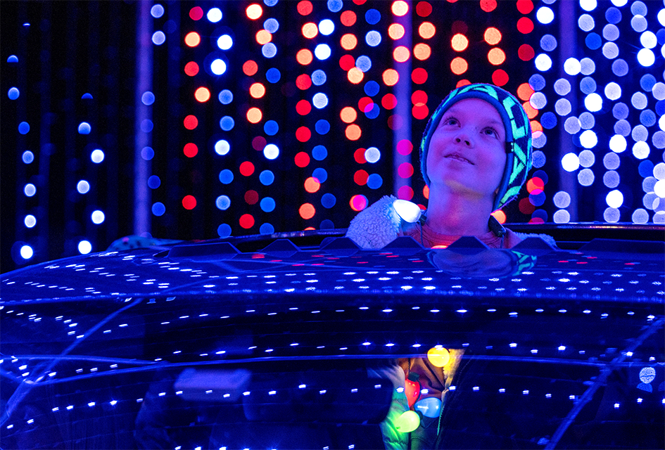 The dazzling Glow Light Show offers a leisurely drive through illuminated installations for all ages. Photo courtesy of the event