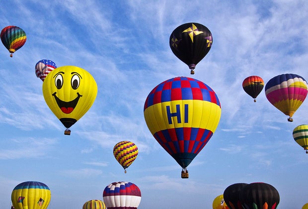 Hot air balloons in the sky