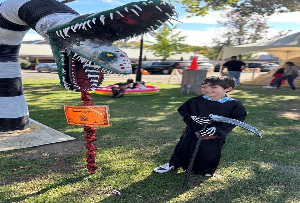 More than 100 wild and crazy scarecrows are on display in downtown Cranford during the annual Scarecrow Stroll. Photo by Barbara Paciello/courtesy of Downtown Cranford
