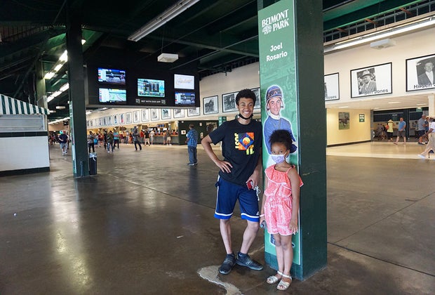 Belmont Park, NY: View under the grandstands