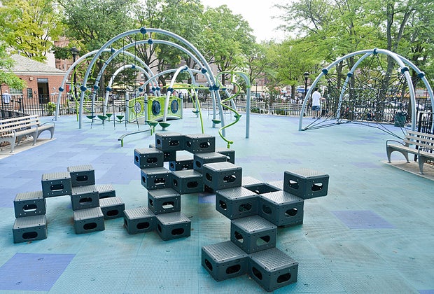 Recently renovated Moore Homestead Playground in Queens