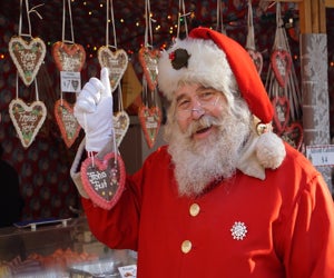 Santa roams Philadelphia's Christmas Village all season long. Photo courtesy of Kory Aversa for Christmas Village.