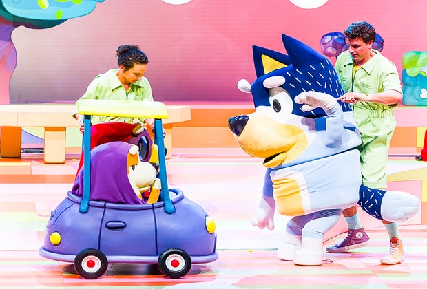 The characters in Bluey's Big Play are puppets.