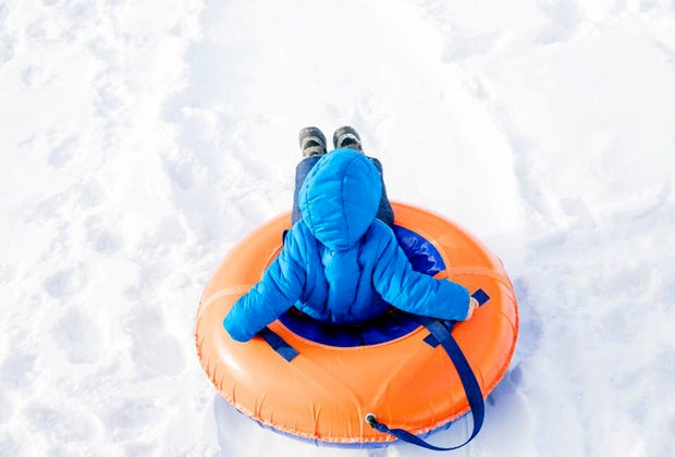 Image of child snow tubing - best snow tubing in Boston