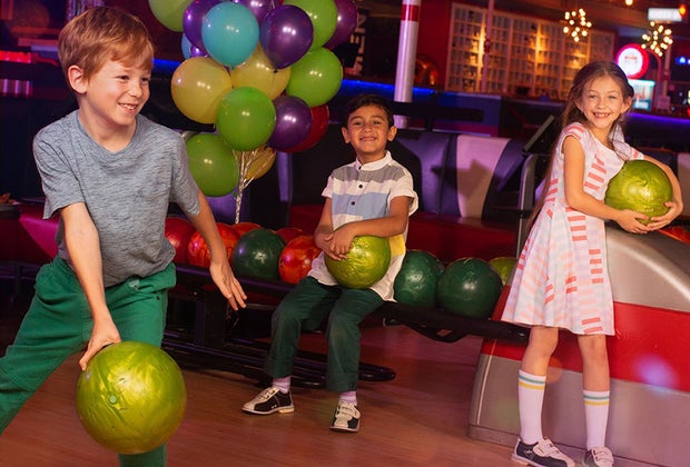 Best Bowling Alleys in Atlanta for Kids: Kids enjoy a bowling birthday party at Bowlero.