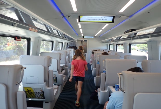 On board the Brightline Train from West Palm Beach to Miami