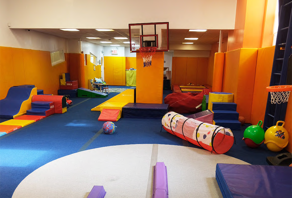 Kids have plenty of space to romp at Brooklearn, an innovative coworking spot in Brooklyn that offers drop-in childcare. 