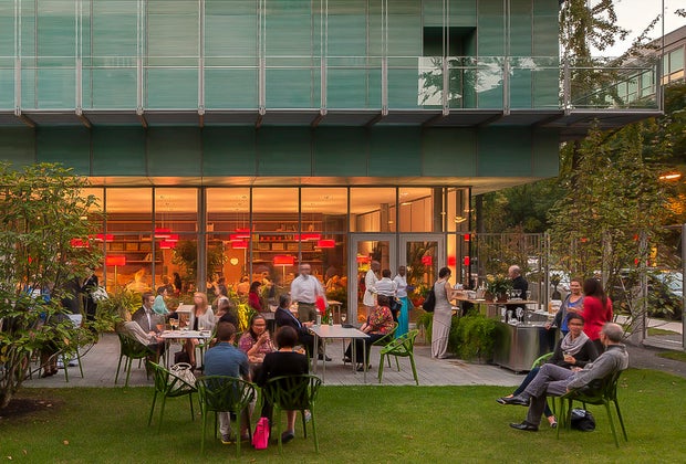 Image of family dining at the Isabella Stewart Gardner Museum in Boston
