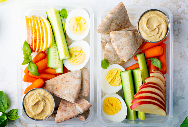 hummus veggies pita Easy Camping Snacks for Kids