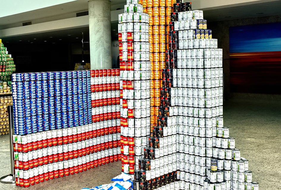 Things to Do on Long Island this Weekend with Kids: Children's Theater, Crafting The cost of admission to Canstruction Long Island: just one can of food that are then donated to feed to feed hungry Long Islanders. Photo courtesy of the event