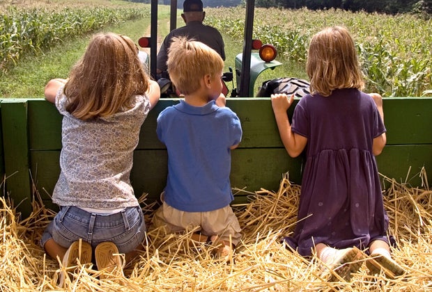 Image of kids on hayride - Best Hayrides in Connecticut