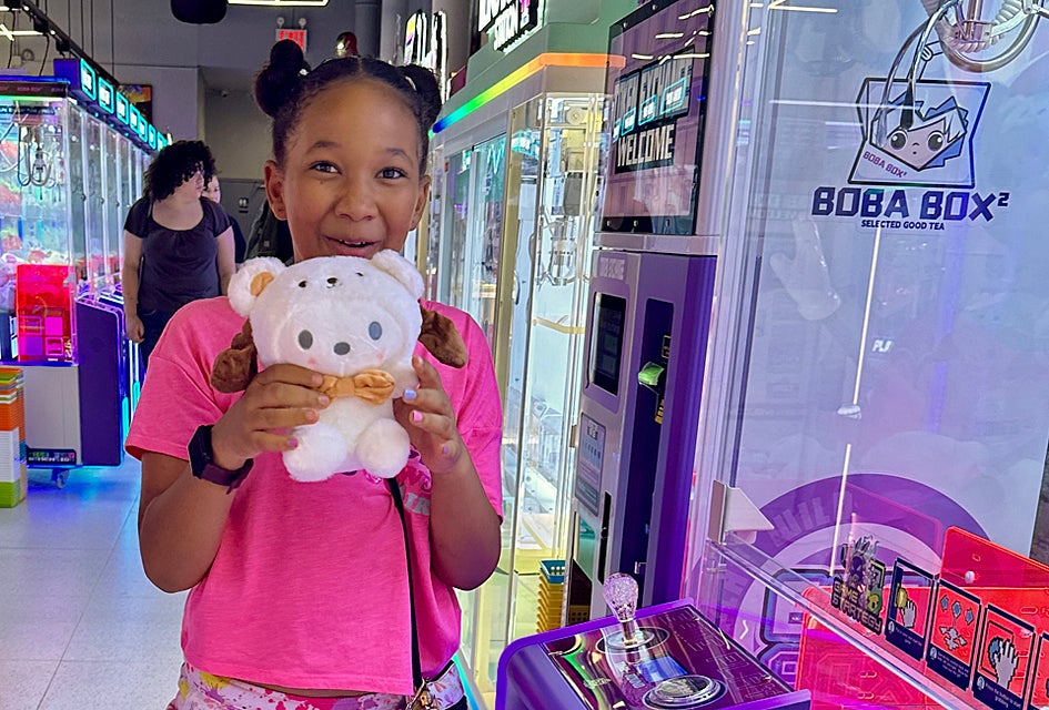 Whether you best the claw machines or not, everyone walks away a winner at Boba Box thanks to its drinks-and-treat packages. Photo by Jody Mercier