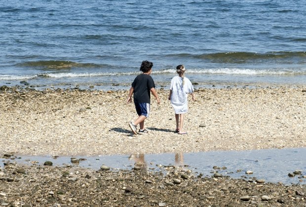 long island best beaches besides the Hamptons kids on Pryibil Beach