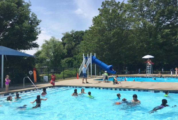 Photo of outdoor pool with slide- Top Swimming Pools with Day Passes