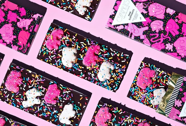 Over the Top LA Desserts to Treat (and Wow) Kids: Pink Elephant Compartes Chocolate Bars