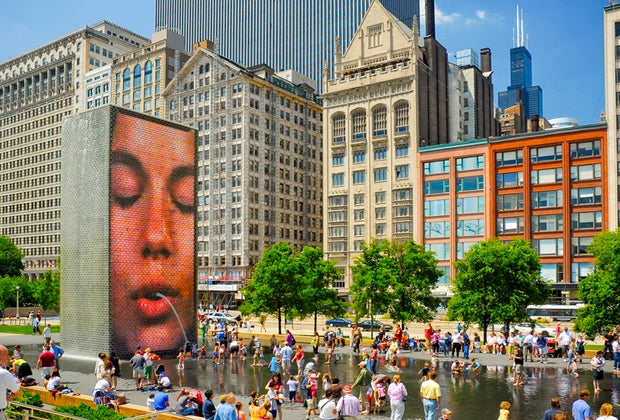 Crown Fountain in Millennium Park
