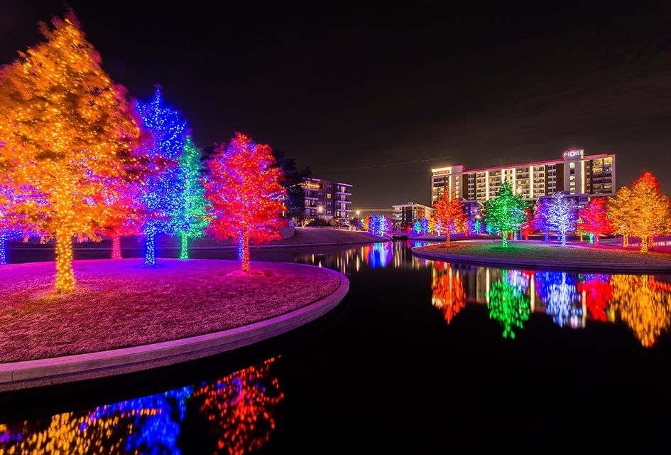 Vitruvian Park transforms into a magical wonderland during the holiday season! Photo courtesy Vitruvian Lights 