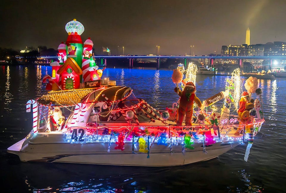 32 Free Holiday and Christmas Events in DC, Maryland, and Northern Virginia for Kids The Holiday Boat Parade is visible from both the Wharf and the Alexandria waterfront. Photo courtesy of the Wharf DC