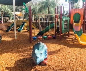 Toddlers and young kids can let loose with their prehistoric friends at Dinosaur World's cute playground. Photo by Charlotte Blanton