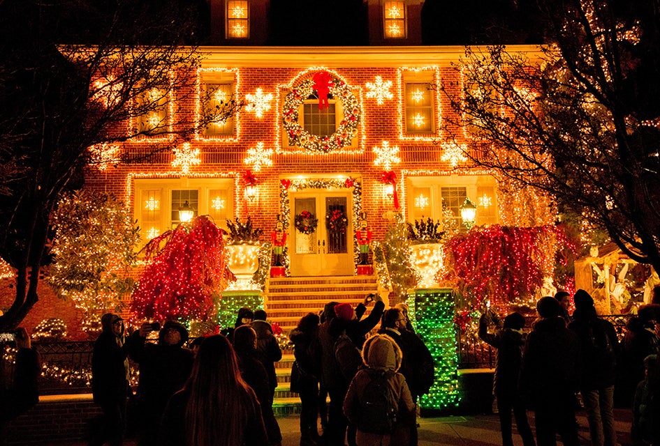 The Dyker Heights Christmas lights attract throngs of visitors to the Brooklyn neighborhood each holiday season. Photo courtesy of Dyker Heights Lights