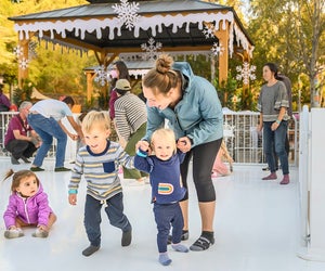 Last chance for a sock skate at Kidspace! Photo courtesy of Kidspace Children's Museum