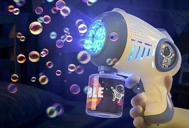 Blow thousands of bubbles a minute with the Boerfmo Bubble Gun 