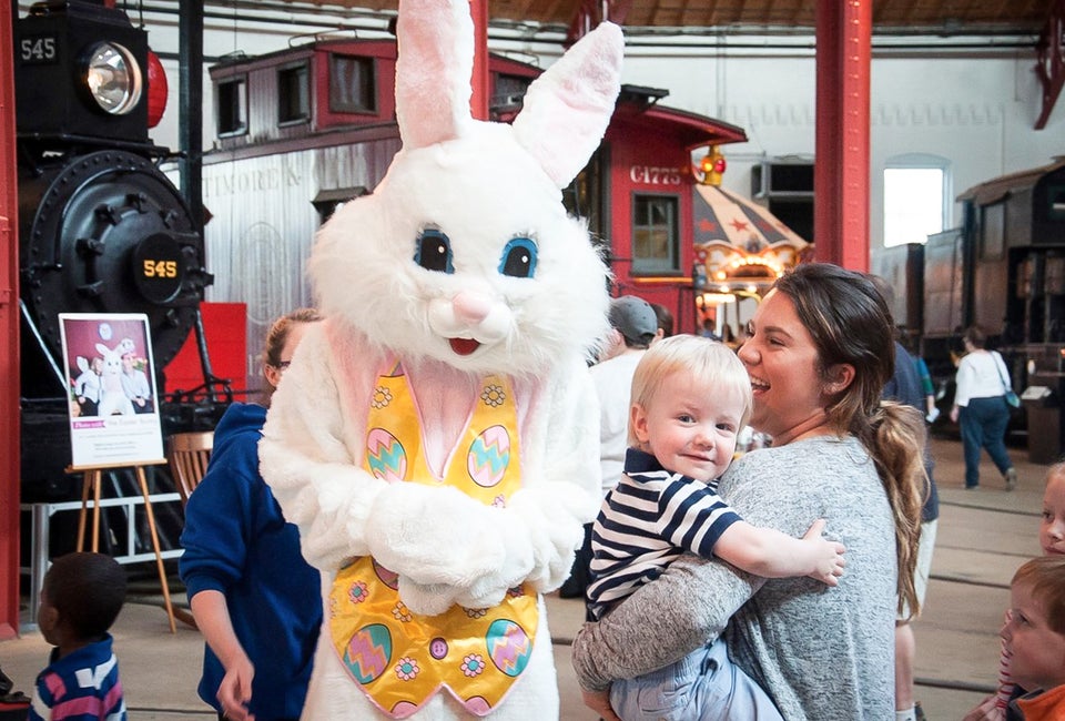Say hello to the Easter Bunny at the B&O  Railroad Museum. Photo courtesy of the B&O Railroad