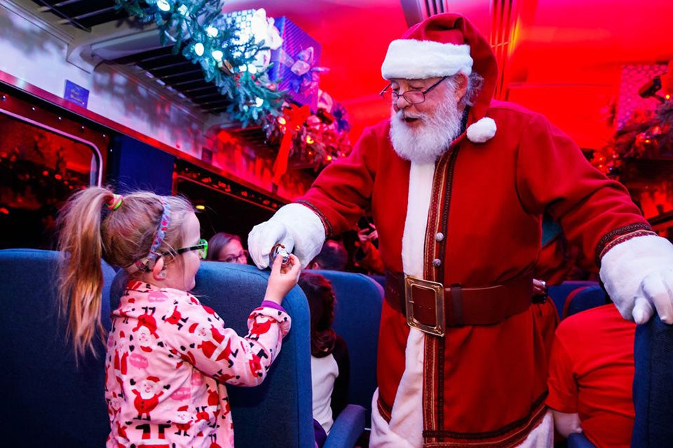 Take a magical one-hour trip to the North Pole on the Polar Express in Whippany, New Jersey. Photo courtesy of  Morristown and Eerie Railway 